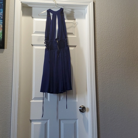Blue Low Cut Dress - Picture 2 of 2